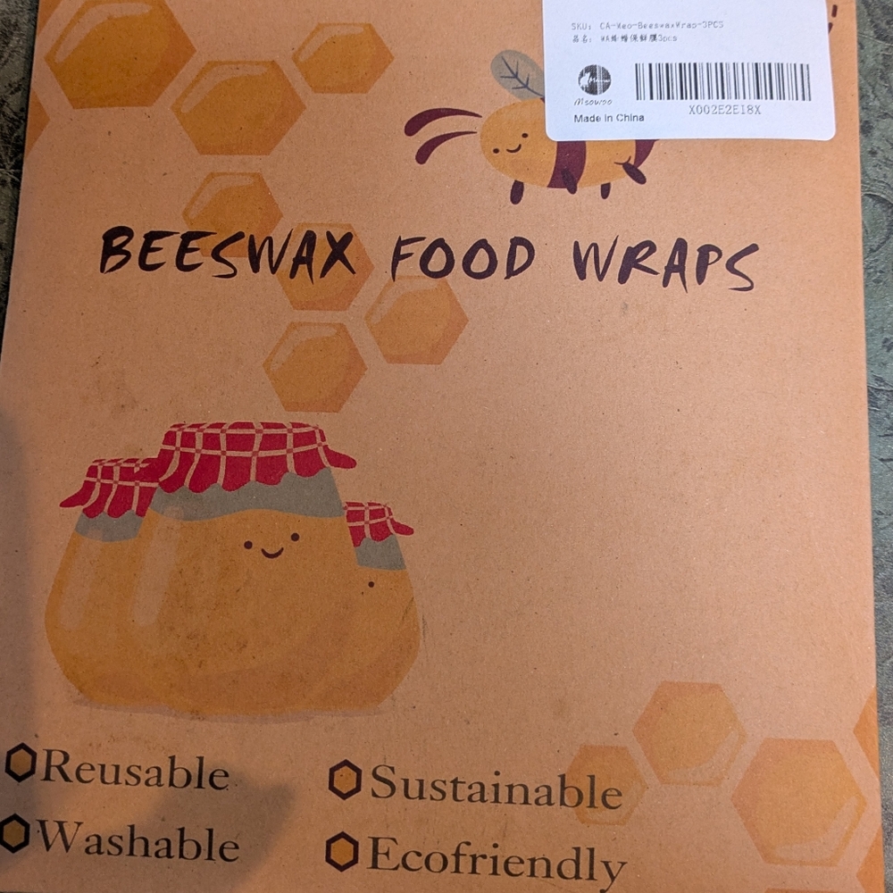Three Beeswax Wraps (Free With $50.00 Purchase)